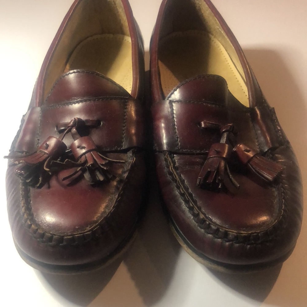 Men’s tassel wing tip fall Memory Mahogany Cole Haan flex comfort oxfords shoes - Picture 3 of 11